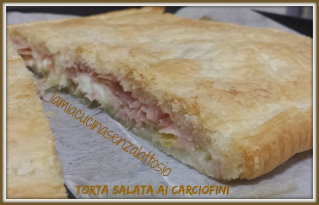 torta salata carciofini senza lattosio