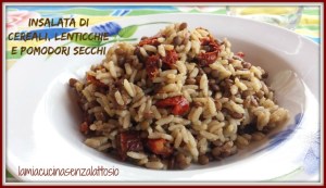 insalata cereali lenticchie pomodori secchi