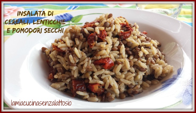 insalata cereali lenticchie pomodori secchi