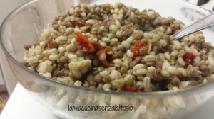 insalata di cereali e lenticchie
