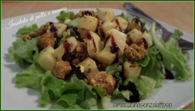 insalata pollo e ananas
