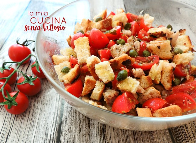 insalata crostini e sgombro