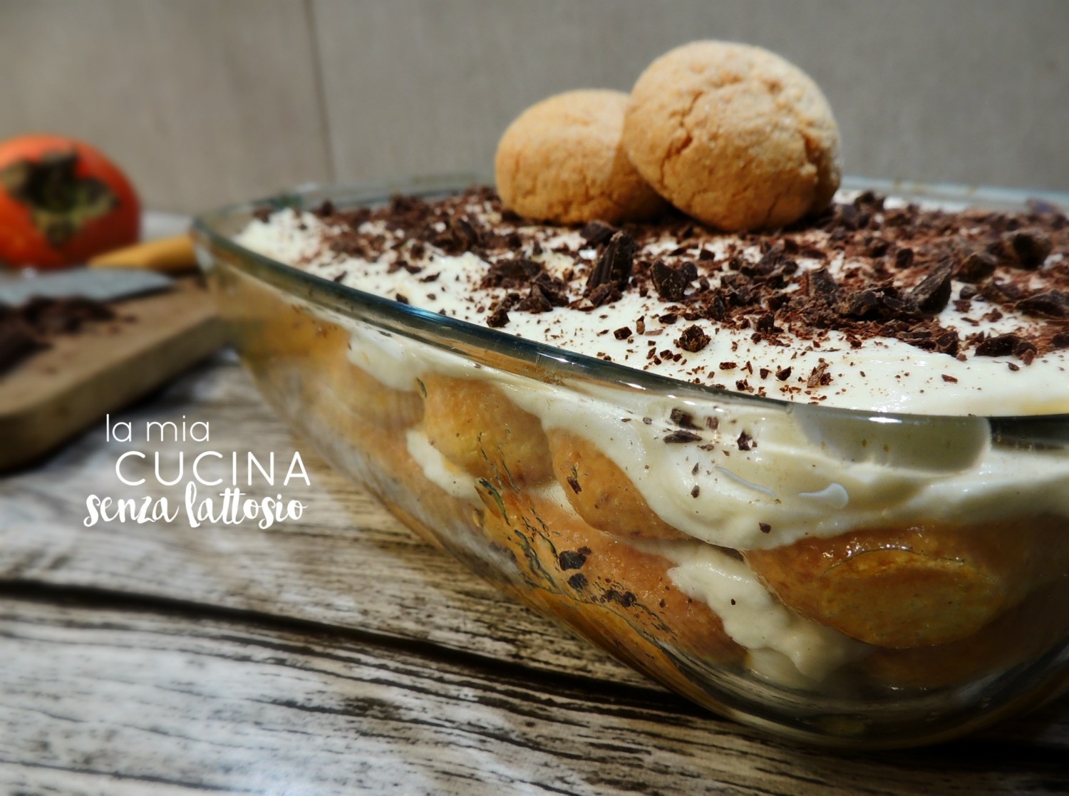 tiramisù cachi senza lattosio