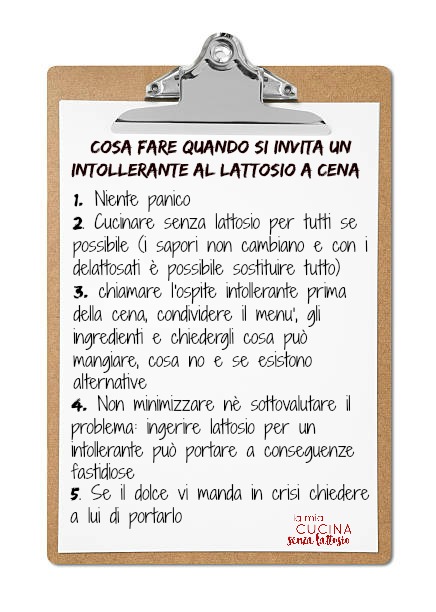 regole da seguire quando si invita un intollerante a lattosio
