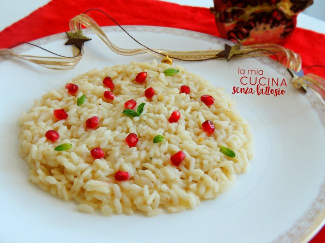 risotto champagne e melograno senza lattosio