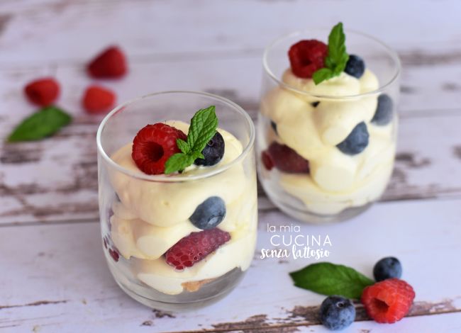 coppette mascarpone ai frutti senza lattosio